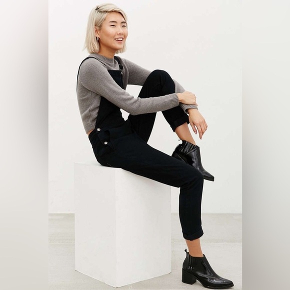 Neuw Sister Ray Overalls in Black 6 raw hem punk goth relaxed slouchy - Picture 1 of 13